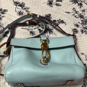 Dooney and Bourke Florentine Vacchetta Leather Tiffany blue rare